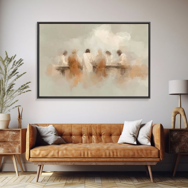 Heavenly Supper Peace – Framed Canvas Print – Christian Wall Art – Christian Art Canvas – Jesus Painting – Christian Art Work – Subtle Chri