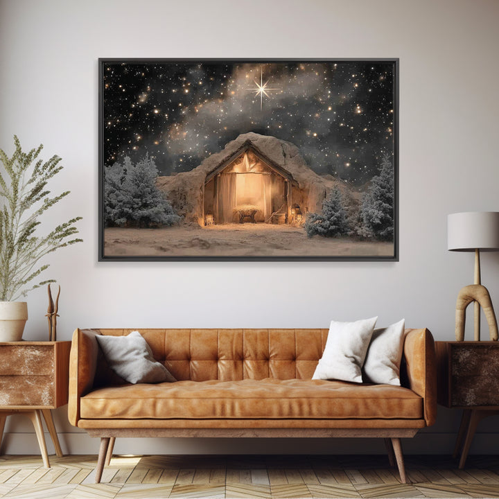 The Guiding Star – Framed Canvas Print – Christian Wall Art – Christian Art Canvas – Jesus Painting – Christmas Art – Christian Christmas D