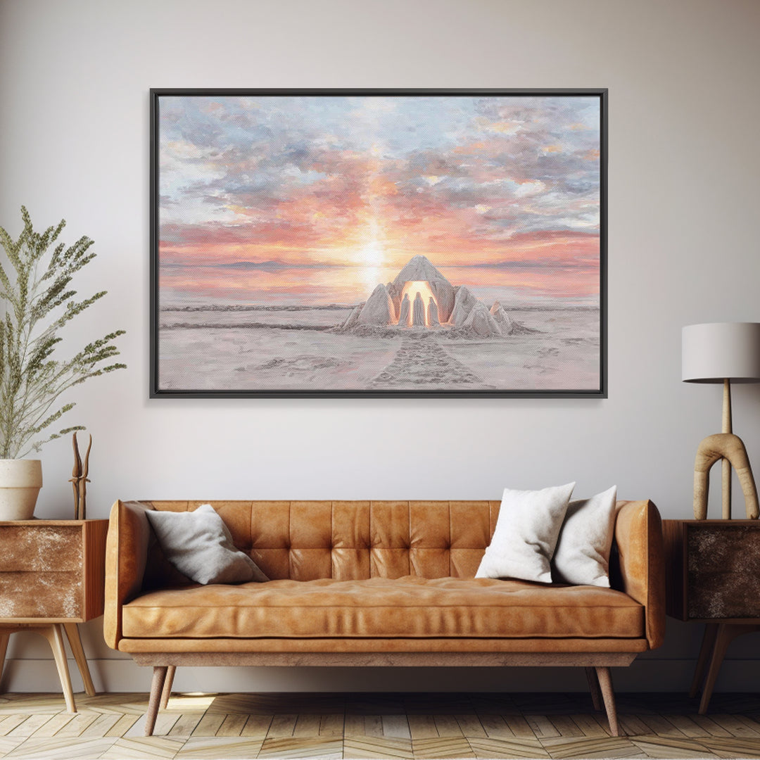 Dawn Of Peace | Framed Canvas Print | Christian Wall Art | Christian Art Canvas | Christmas Art | Jesus Christmas Art | Christian Gift