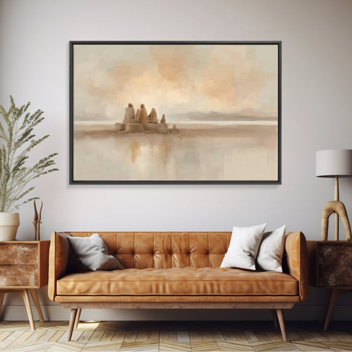 Sacred Shorelight – Framed Canvas Print – Christian Art Canvas – Christian Christmas Art – Christmas Wall Art – Jesus Painting – Christian