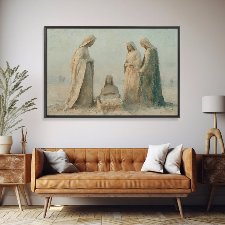 Humble Adoration, Framed Canvas Print, Christian Art Canvas, Christian Wall Art, Jesus Christmas Art, Christmas Art Work, Christian Gift Id