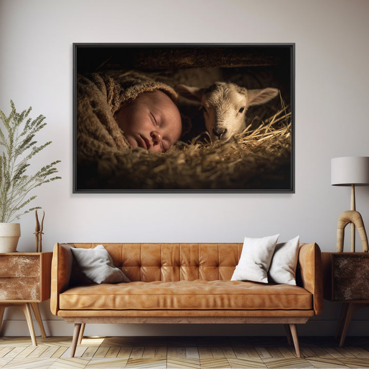 Silent Nativity – Framed Canvas Print – Christian Art Canvas – Christian Wall Art – Christmas Wall Art – Christian Art – Jesus Painting