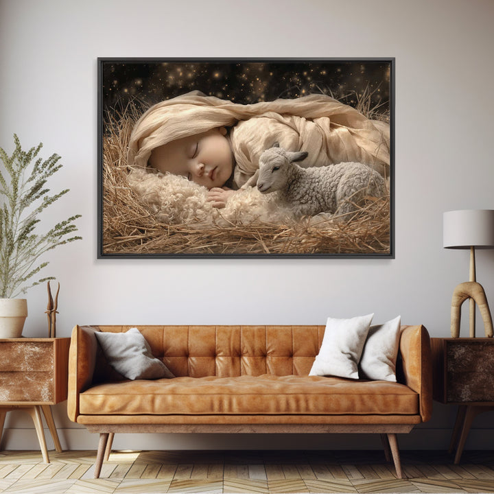 Blessed Arrival – Framed Canvas Print – Christian Art – Christian Art Canvas – Christmas Wall Art – Jesus Painting – Christian Wall Art