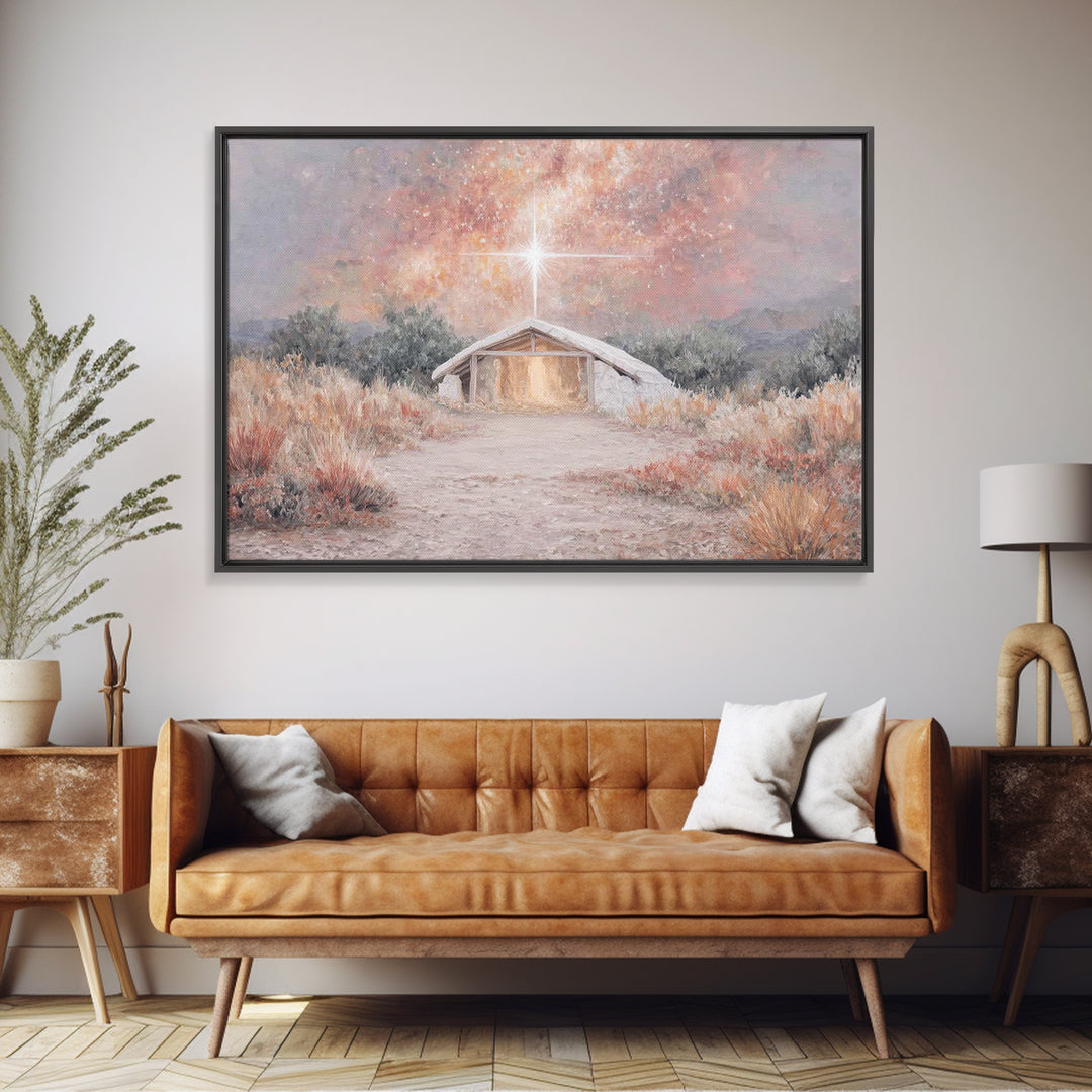 Cherished Nativity – Framed Canvas Print – Jesus Painting – Christian Art – Christian Wall Art – Christmas Wall Art – Christian Art Canvas