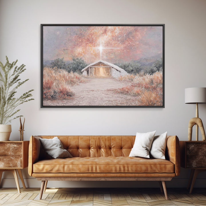 Cherished Nativity – Framed Canvas Print – Jesus Painting – Christian Art – Christian Wall Art – Christmas Wall Art – Christian Art Canvas