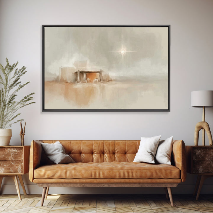 Courtyard Wonder – Framed Canvas Print – Christian Wall Art – Christmas Wall Art – Christian Art Canvas – Christmas Art