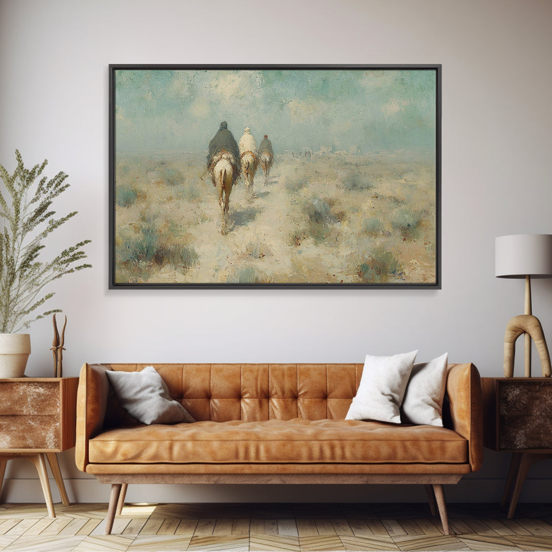 Pilgrims Of Light – Framed Canvas Print – Christmas Wall Art – Christian Art Canvas – Christian Art – Christian Christmas Art – Modern Chri