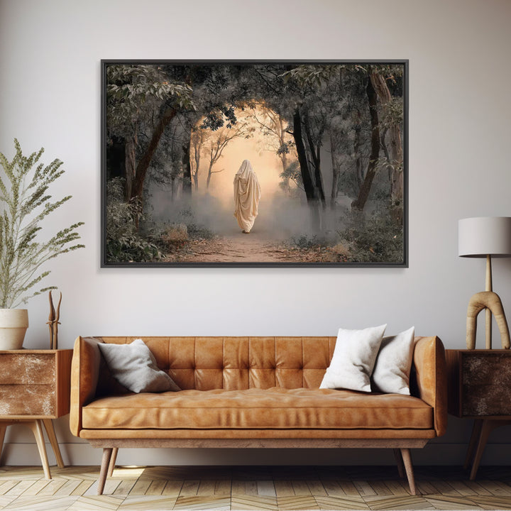 Forest Reverence – Framed Canvas Print – Christian Art Canvas – Christian Wall Art – Christian Painting – Moody Christian Art