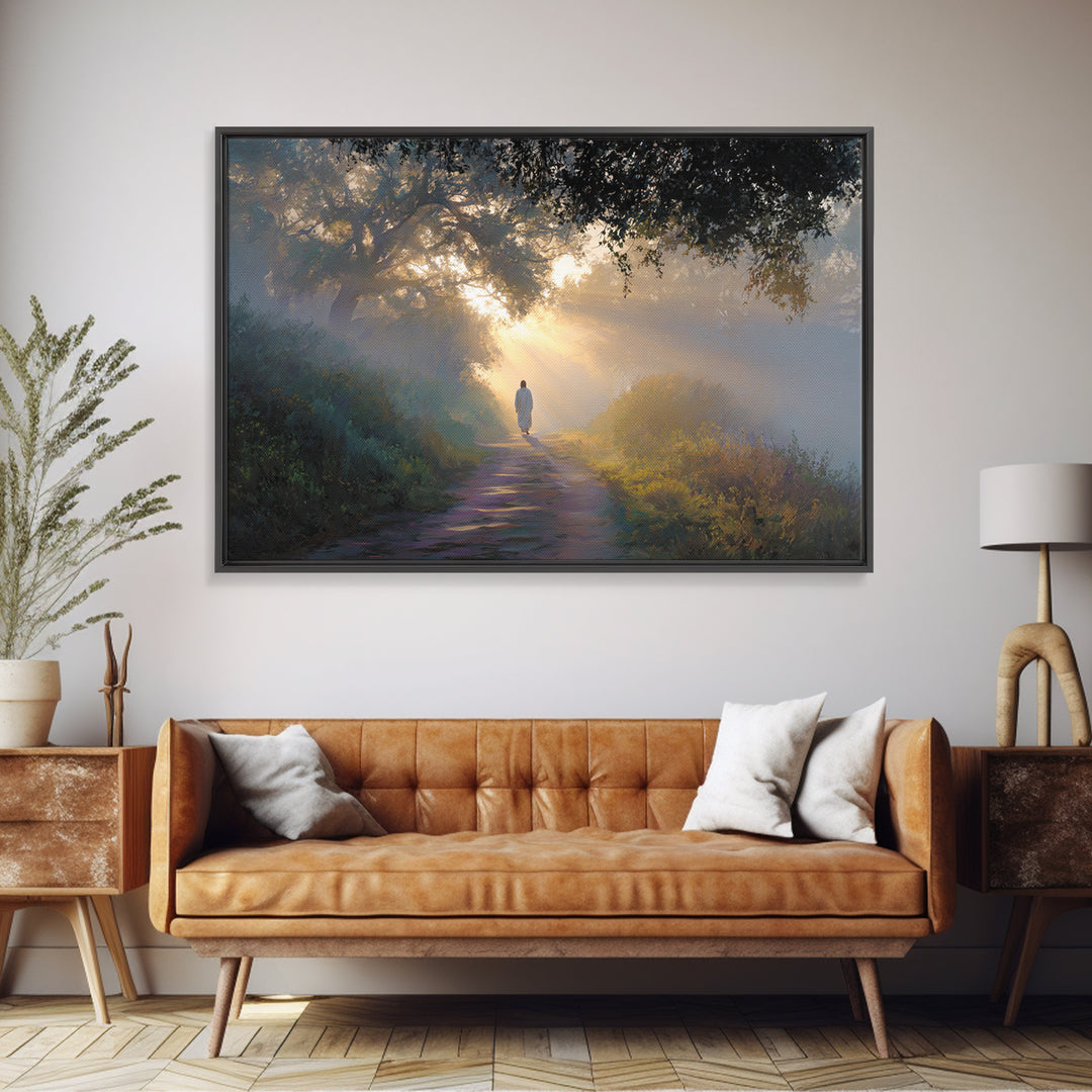 Light Of Dawn | Framed Canvas Print | Christian Wall Art | Jesus Canvas Art | Christian Art Print | Modern Christian Painting | Christian D