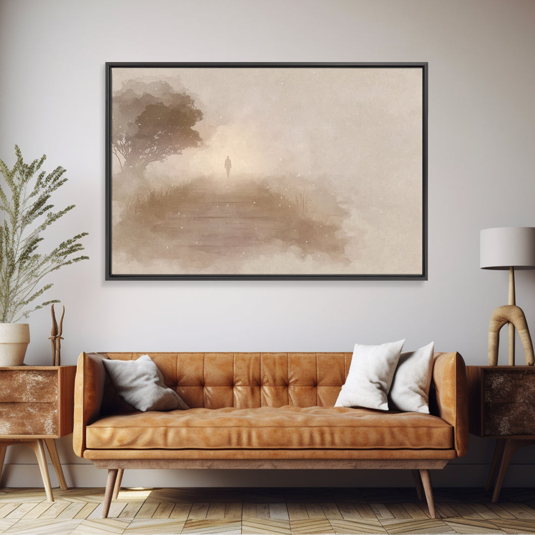 Silent Journey, Framed Canvas Print, Christian Wall Art, Jesus Painting, Christian Art Canvas, Subtle Christian Art, Christian Decoration,