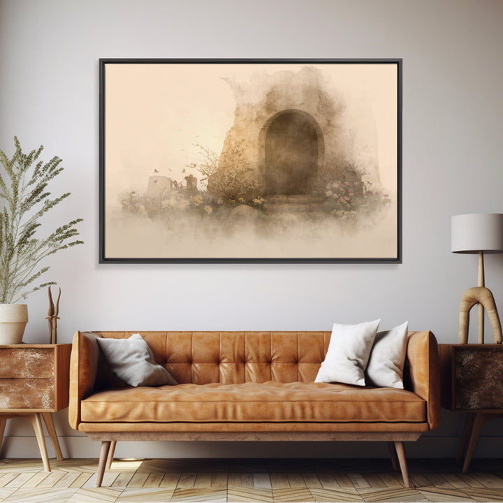 Tomb Of Light | Framed Canvas Print | Christian Wall Art | Christian Art Print | Abstract Christian Art | Subtle Christian Art | Christian