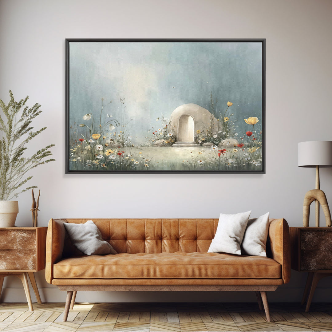 Hopeful Morning – Framed Canvas Print – Christian Wall Art – Christian Art Canvas – Modern Christian Art – Subtle Christian Paintings – Chr