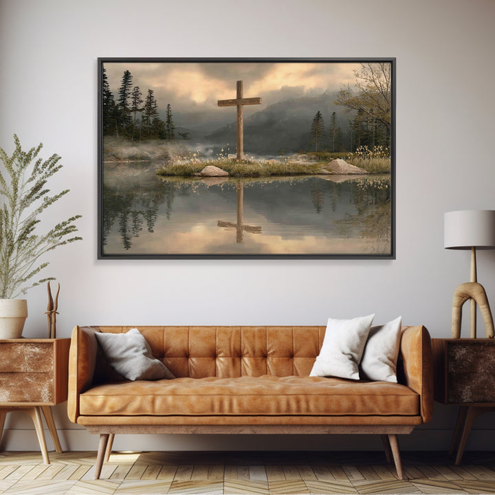 Reflection Of Hope, Framed Canvas Print, Christian Wall Art, Modern Christian Art, Christian Art Painting, Christian Christmas Art, Christi