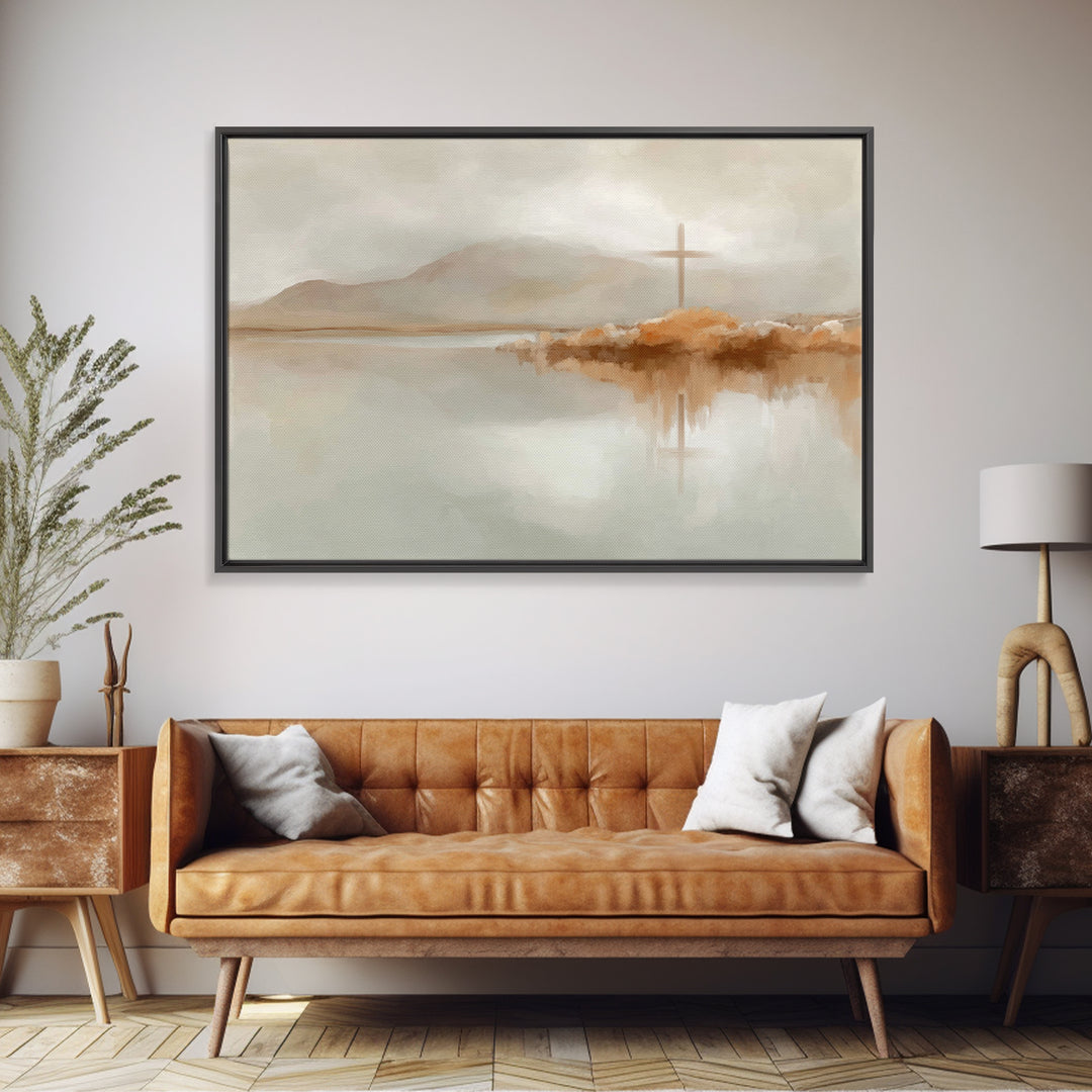 Grace On The Horizon – Framed Canvas Print – Minimalist Christian Art – Christian Wall Art – Christian Art Print – Christian Gift Ideas – C