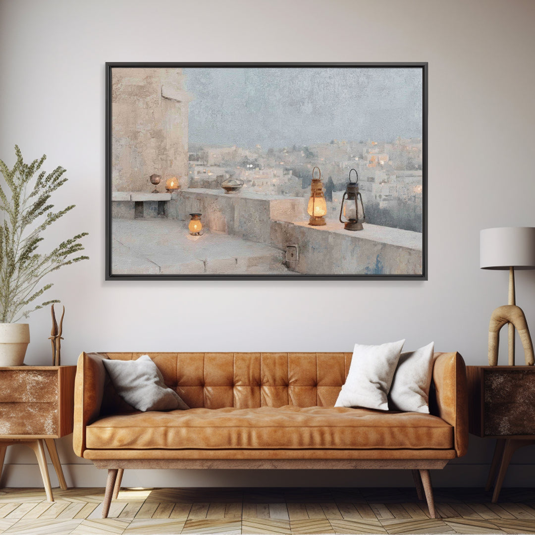 Bethlehem Lamps – Framed Canvas Print – Christian Wall Art – Christian Decor – Christian Christmas Decorations – Christmas Art Prints – Chr