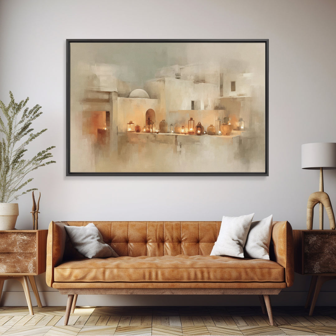 Lanterns Of Bethlehem | Framed Canvas Print | Christian Art Canvas | Christian Decorations | Christmas Art | Christian Wall Art | Christian