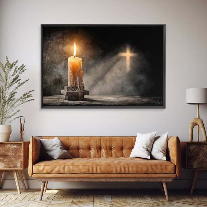 Light Of Mercy | Framed Canvas Print | Christian Art Canvas | Christian Wall Art | Moody Christian Art | Christian Art