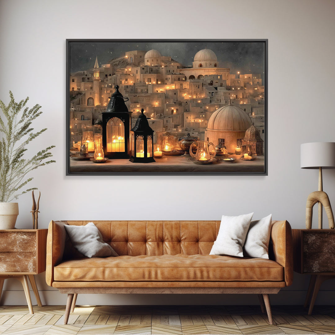 City Of Light – Framed Canvas Print – Christian Wall Art – Christian Christmas Art – Christian Art Canvas – Christian Decor – Jesus Art