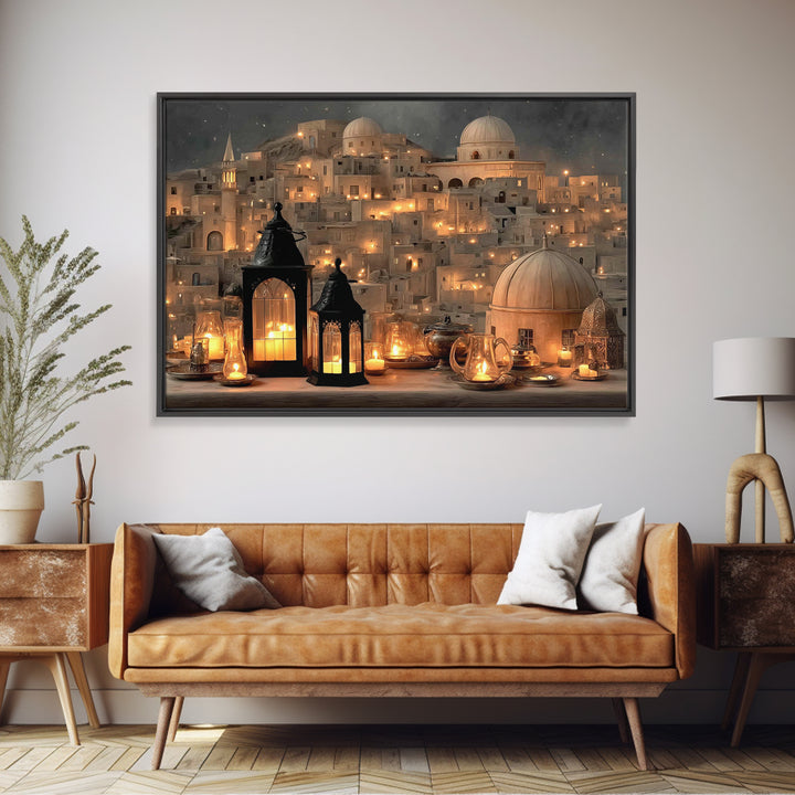 City Of Light – Framed Canvas Print – Christian Wall Art – Christian Christmas Art – Christian Art Canvas – Christian Decor – Jesus Art