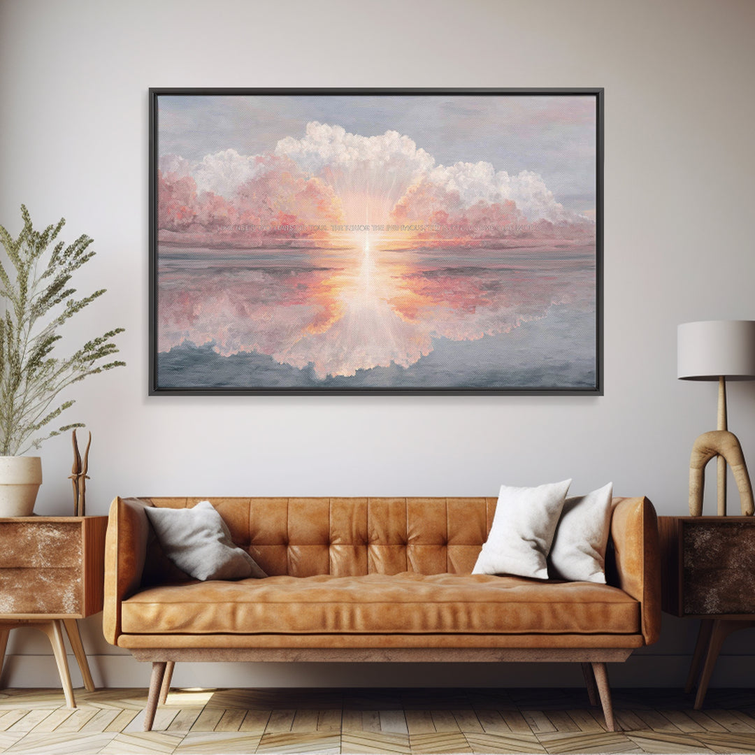 Heavenly Dawn Radiance, Framed Canvas Print, Christian Wall Art, Christian Art Canvas, Modern Christian Art, Christian Gift Ideas, Christma