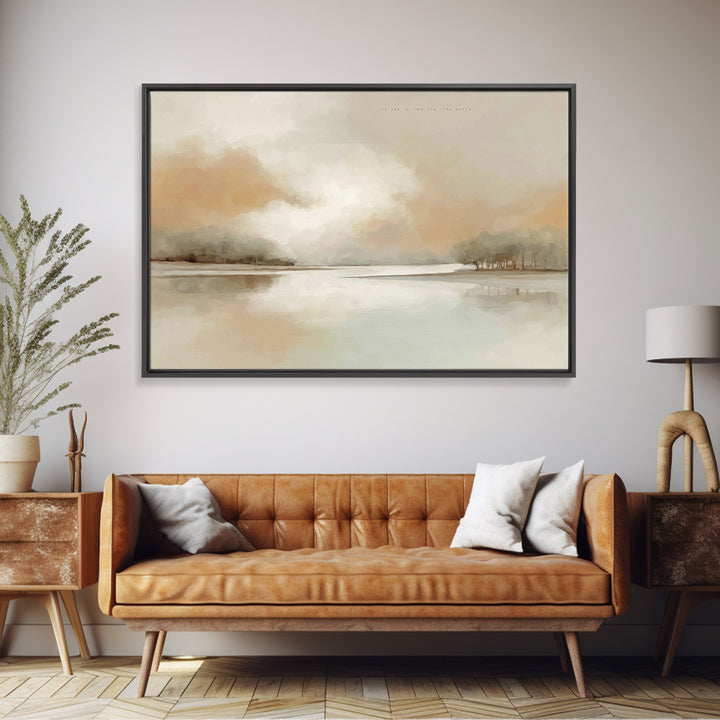 Still Waters Calm | Framed Canvas Print | Christian Wall Art | Christian Art Canvas | Minimalist Christian Art | Christian Art Prints | Chr