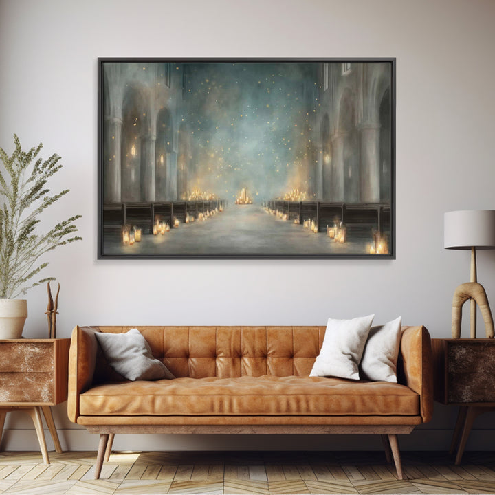 Candlelit Sanctuary Peace – Framed Canvas Print – Christian Wall Art – Christian Art Canvas – Moody Christian Art – Christian Decoration –