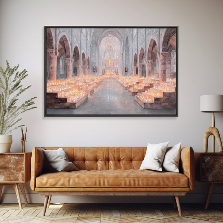 Holy Cathedral Glow, Framed Canvas Print, Christian Wall Art, Christian Art Canvas, Modern Christian Art, Christian Art Prints, Christian D