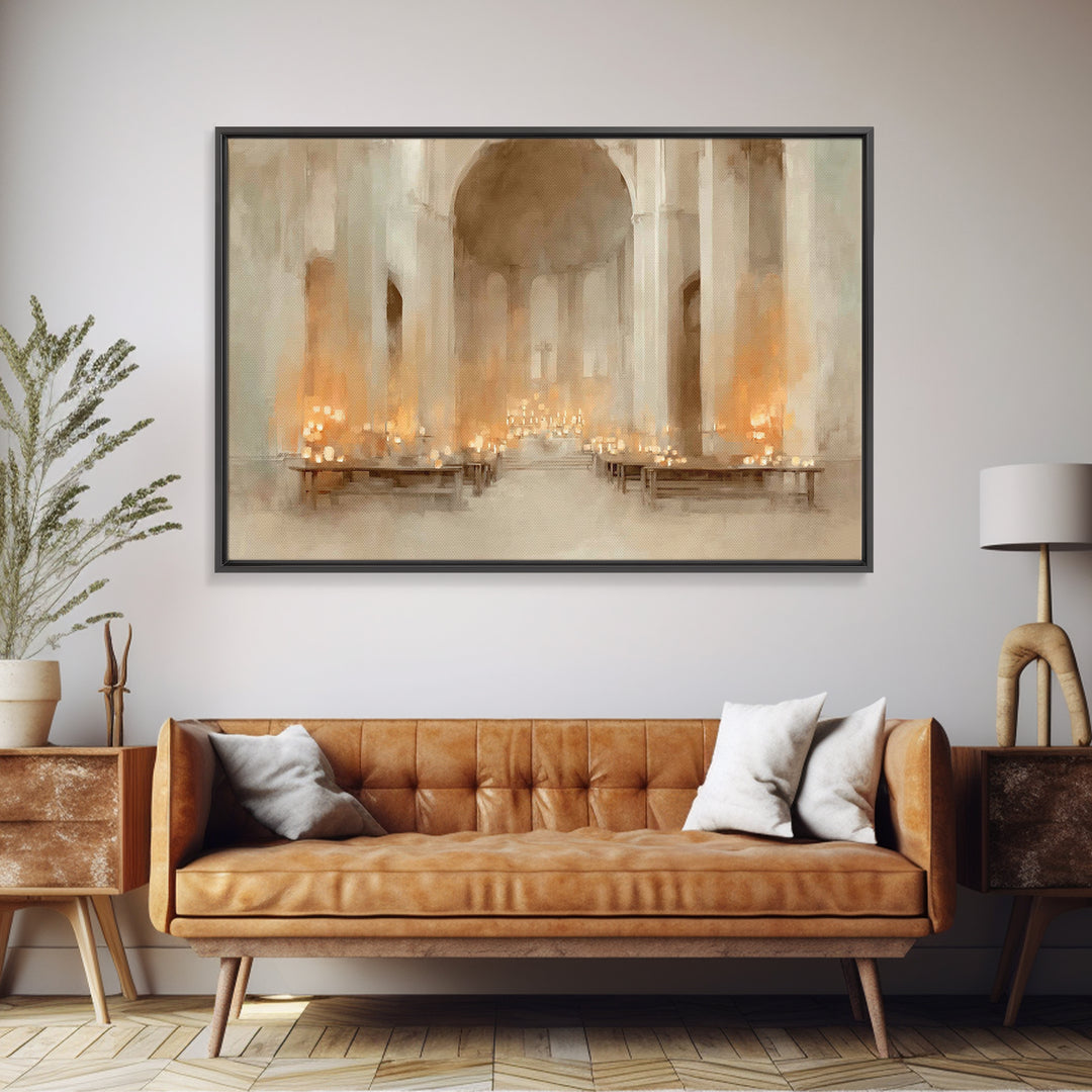 Sanctuary Of Grace – Framed Canvas Print – Christian Wall Art – Christian Art Canvas – Minimalist Christian Art – Christian Paintings – Chr