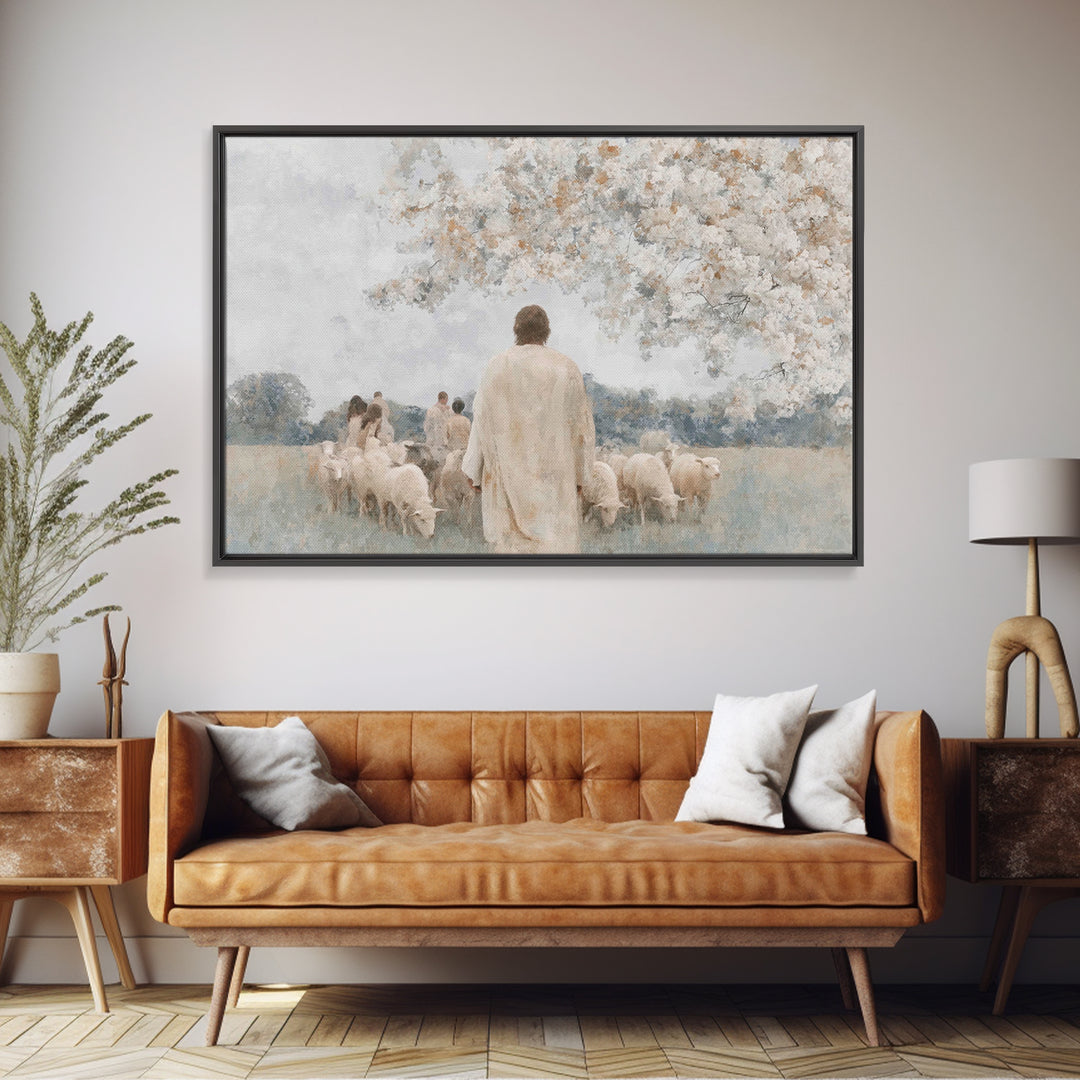 Guided By Grace | Framed Canvas Print | Jesus Painting | Christian Wall Art | Christian Art Canvas | Modern Christian Art | Christian Art P