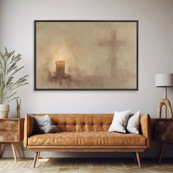 Quiet Devotion – Framed Canvas Print – Christian Art – Christian Wall Art – Moody Christian Art – Christian Art Canvas