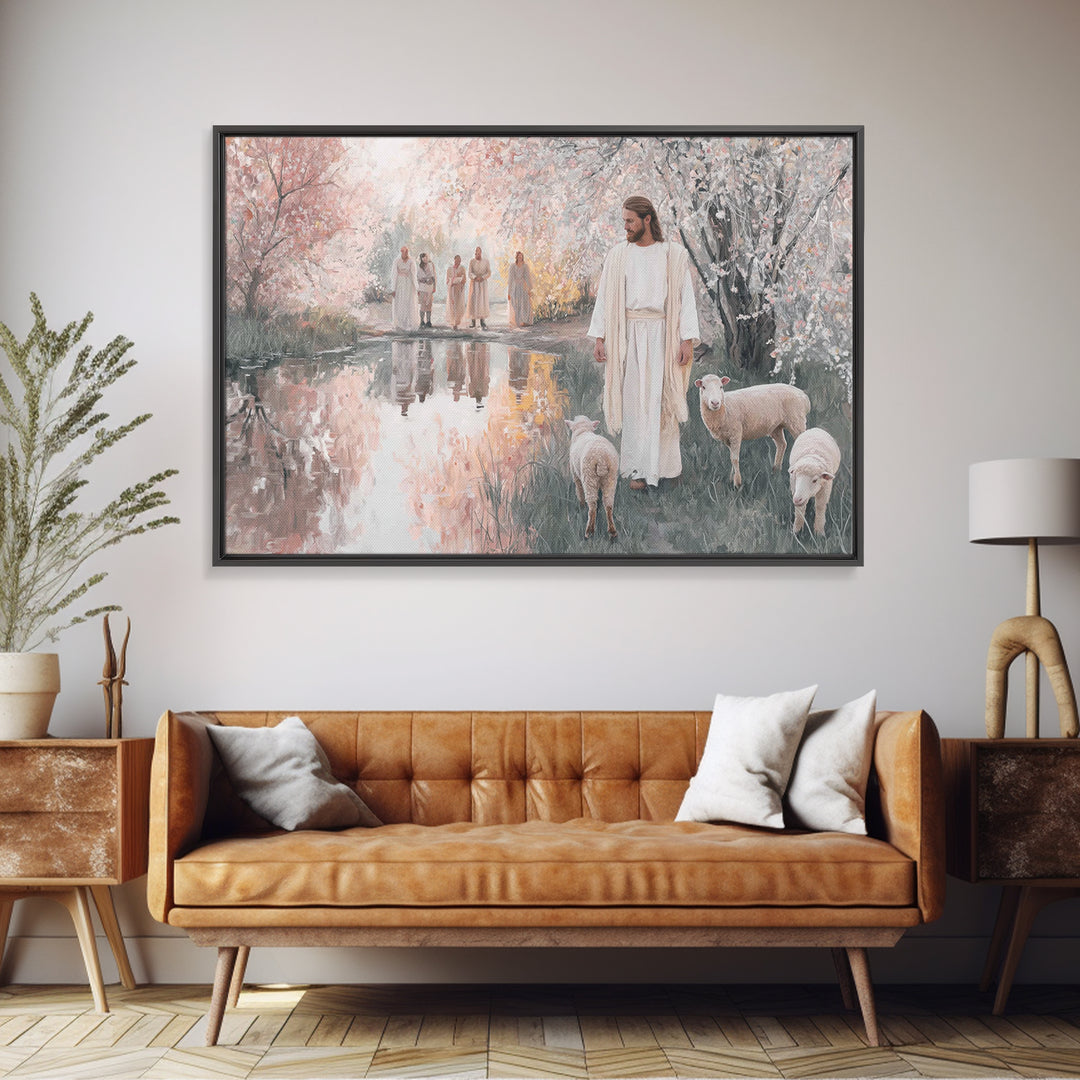 Blossoms Of Mercy – Framed Canvas Print – Jesus Painting – Christian Wall Art – Christian Art Canvas – Modern Christian Art – Christian Gif