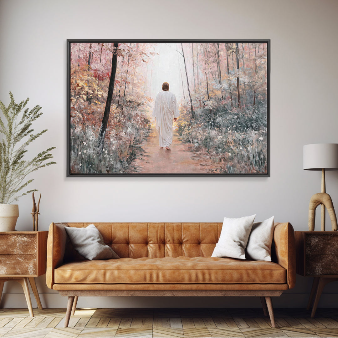 Light Through The Trees | Framed Canvas Print | Christian Wall Art | Christian Art Canvas | Modern Christian Art | Christian Gift Ideas | C