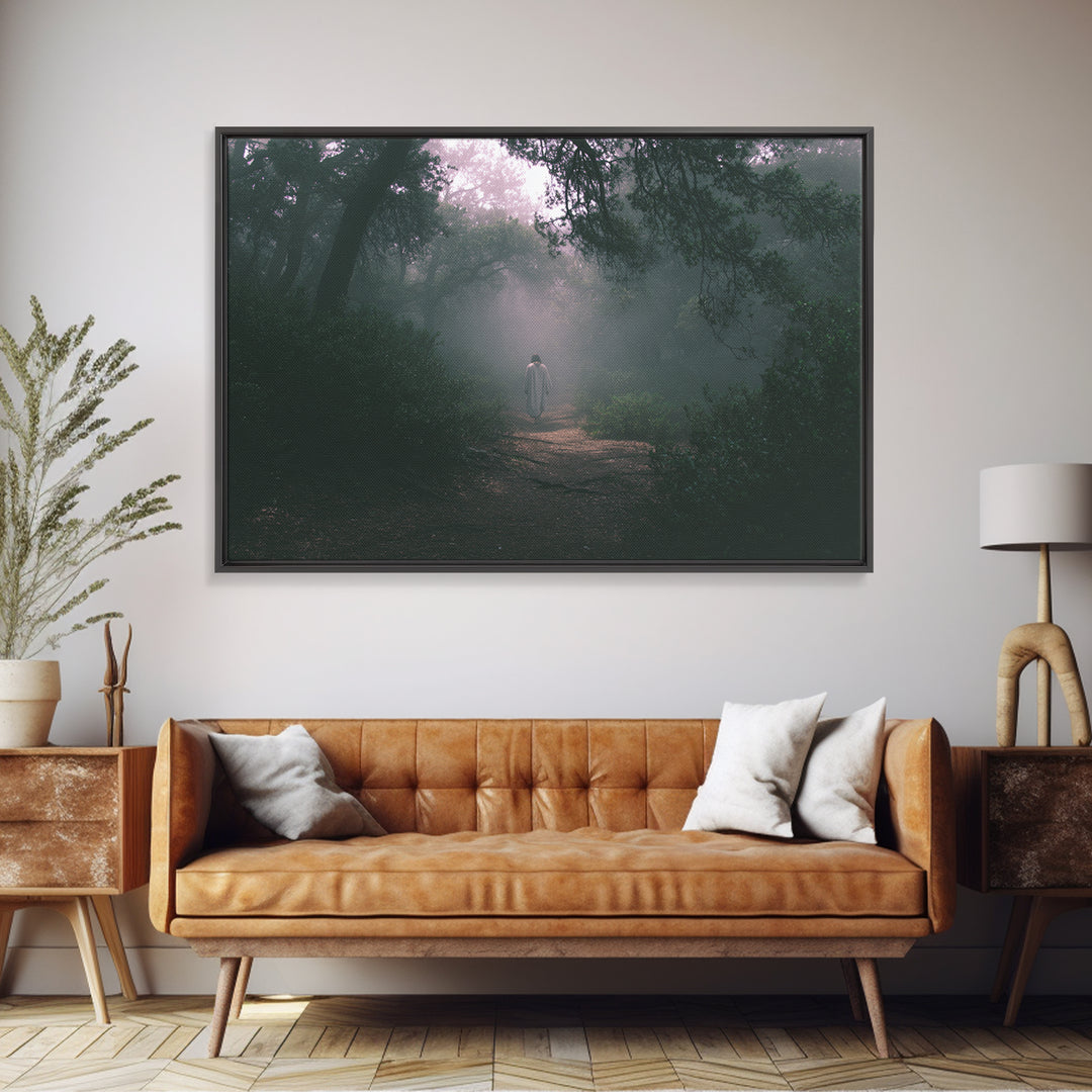 Mist Of His Presence, Framed Canvas Print, Christian Wall Art, Christian Art Canvas, Subtle Christian Art, Christian Paintings, Christian A