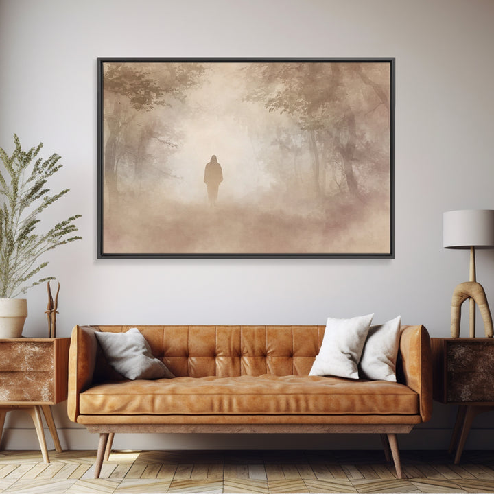 Walk Of Gentle Hope | Framed Canvas Print | Christian Wall Art | Christian Art Canvas | Minimalist Christian Art | Christian Art Work | Chr