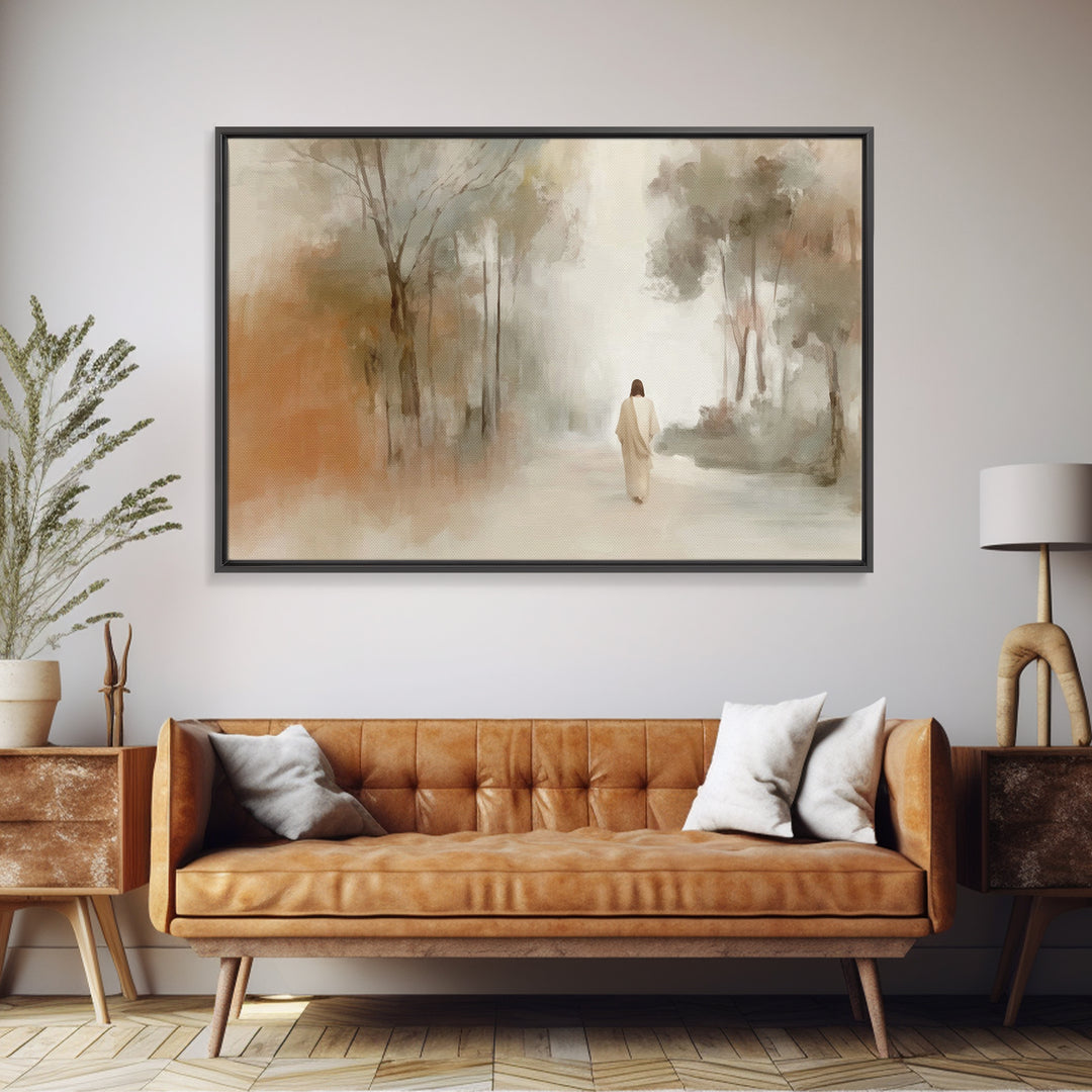 Radiant Path Home – Framed Canvas Print – Christian Wall Art – Christian Art Canvas – Pastoral Scenery – Christian Painting – Christian Dec