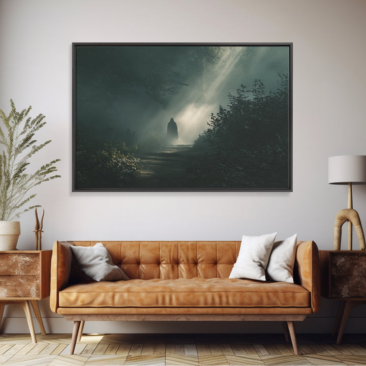 Light Of The Way – Framed Canvas Print – Christian Wall Art – Moody Christian Art – Christian Art Canvas – Christian Art Gift – Jesus Paint