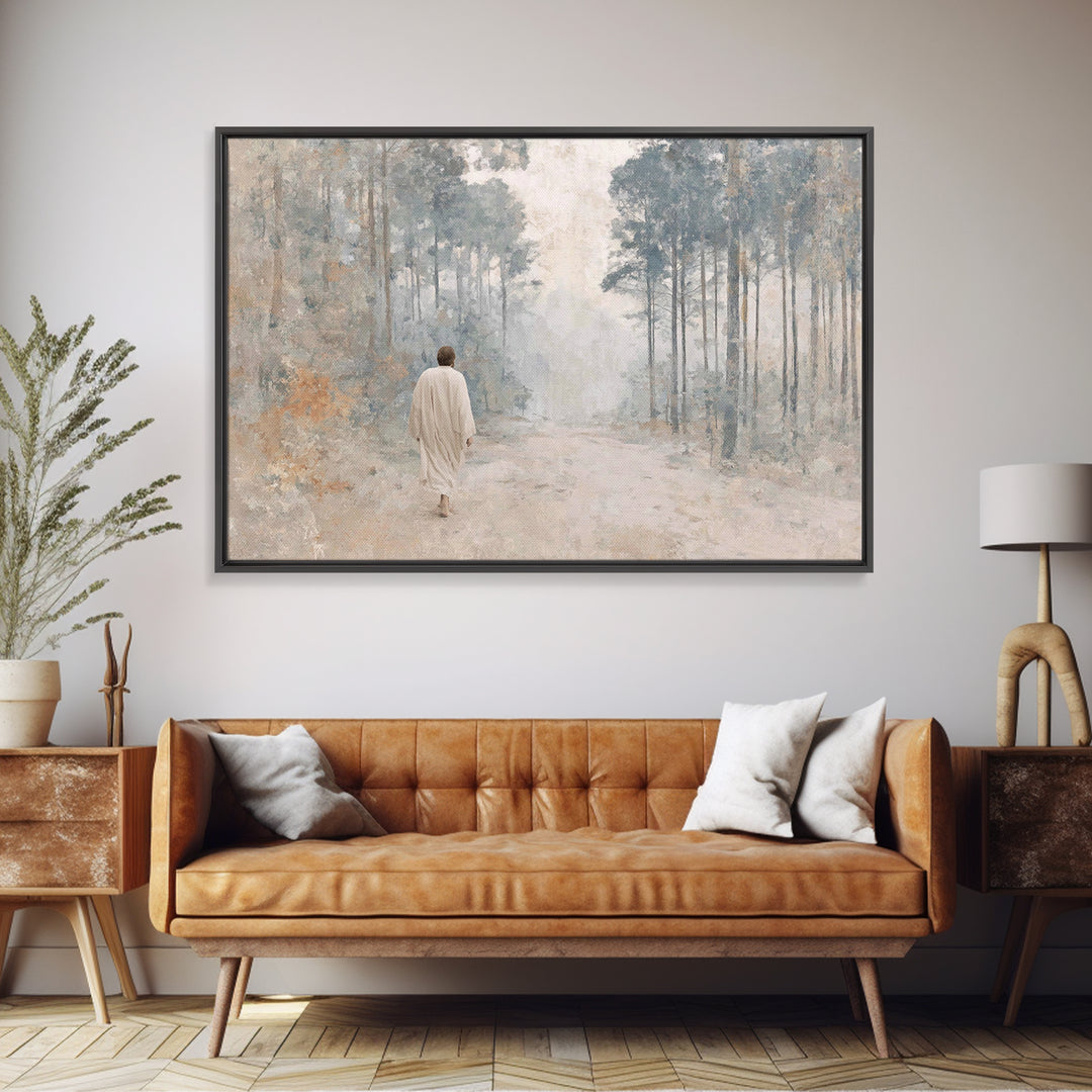 Path Of Peace, Framed Canvas Print, Christian Wall Art, Subtle Christian Art, Christian Art Canvas, Christian Art Work, Jesus Painting