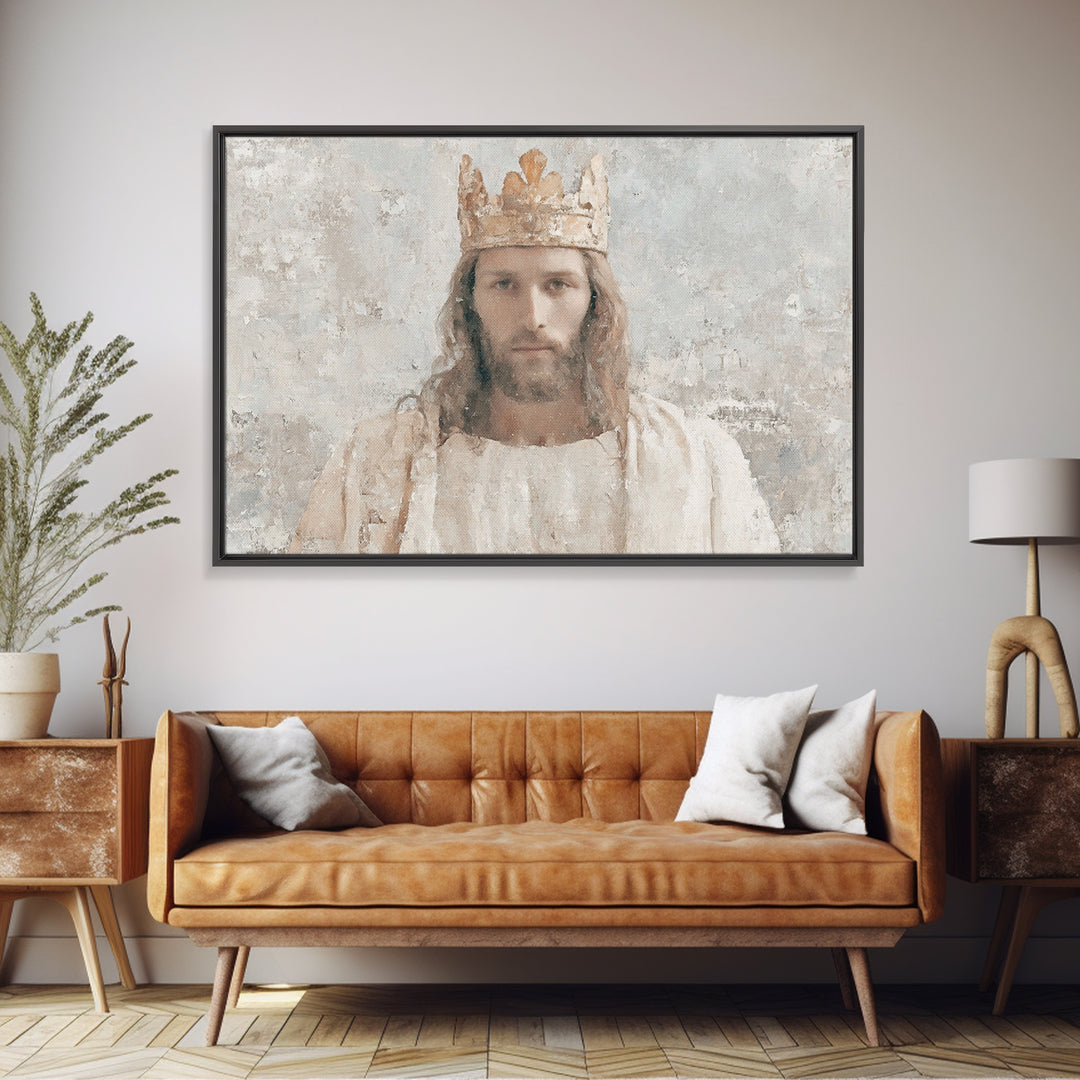 Eternal King – Framed Canvas Print – Christian Wall Art – Vintage Christian Art – Christian Art Canvas – Jesus Painting – Christian Gift Id