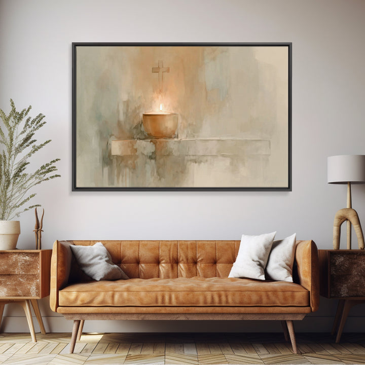 Sanctuary Glow – Framed Canvas Print – Christian Art Canvas – Christian Wall Art – Subtle Christian Art – Christian Art