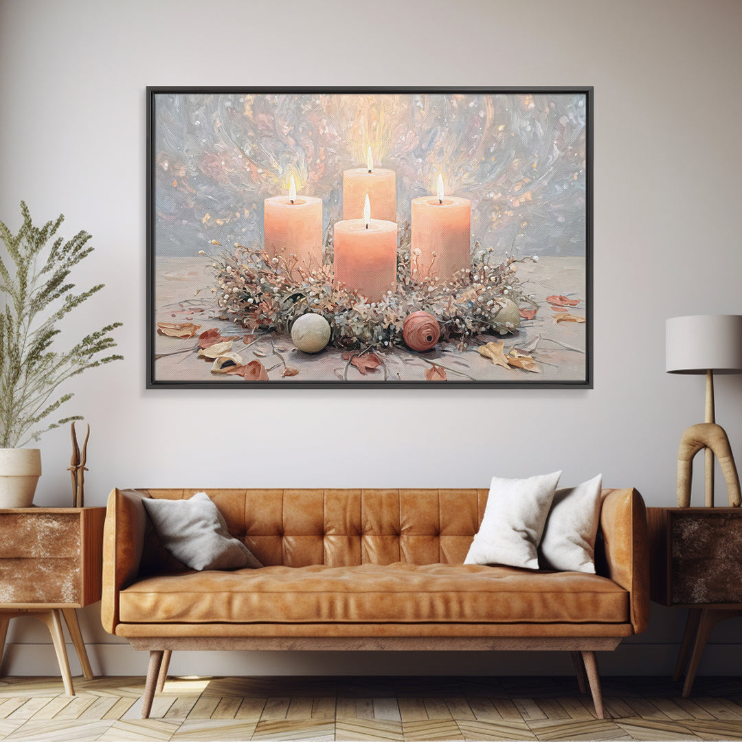 Advent Light | Framed Canvas Print | Christmas Wall Art | Christian Christmas Art | Christian Art Canvas | Christmas Art Prints