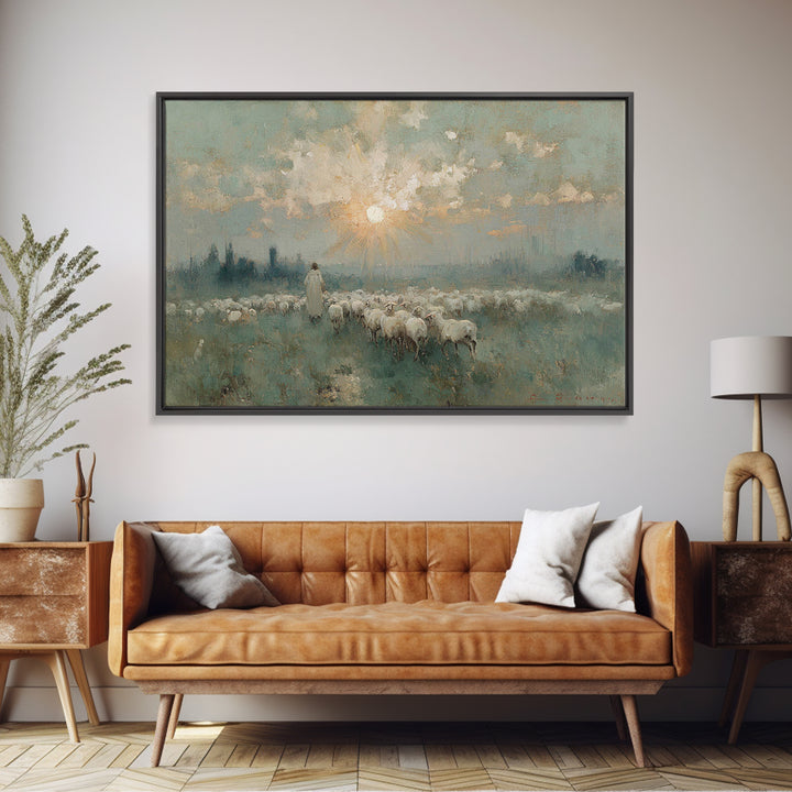 Rising Light – Framed Canvas Print – Christian Art Canvas – Christian Wall Art – Jesus Painting – Large Christian Art – Christian Christmas