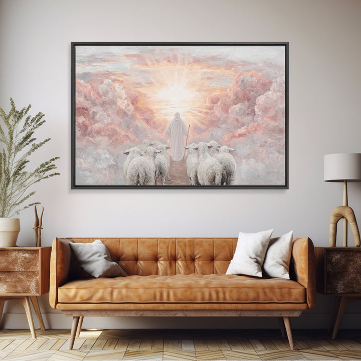 Heavenly Dawn – Framed Canvas Print – Christian Wall Art – Christian Art Canvas – Jesus Painting – Christian Decor – Modern Christian Art