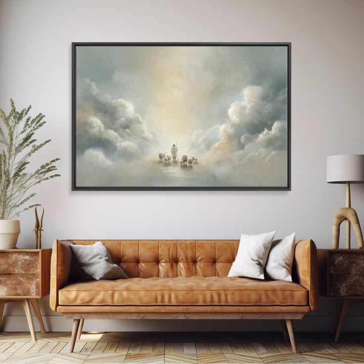 Cloudborne Peace – Framed Canvas Print – Minimalist Christian Art – Christian Art Canvas – Christian Wall Art – Subtle Christian Art – Chri