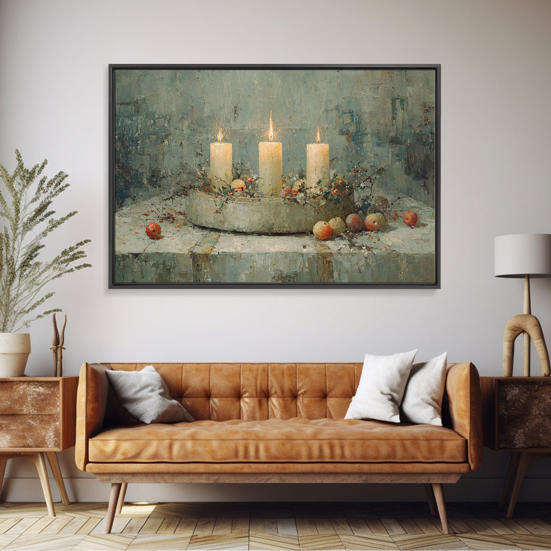Blessed Advent, Framed Canvas Print, Christian Art Canvas, Christmas Wall Art, Christian Christmas Art, Christian Art