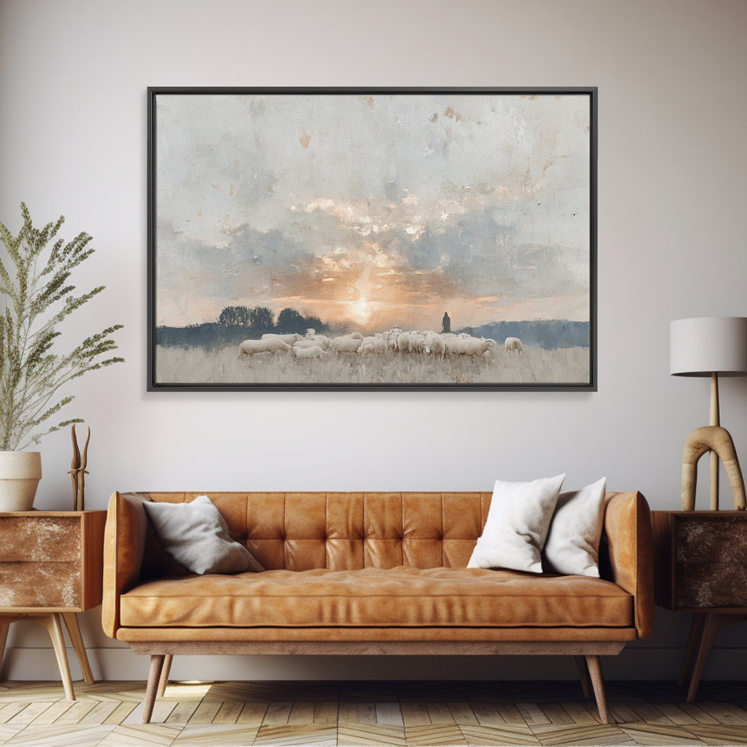 Dawn Of Stillness – Framed Canvas Print – Christian Wall Art – Christian Art Canvas – Jesus Painting – Christian Gift Ideas – Subtle Christ