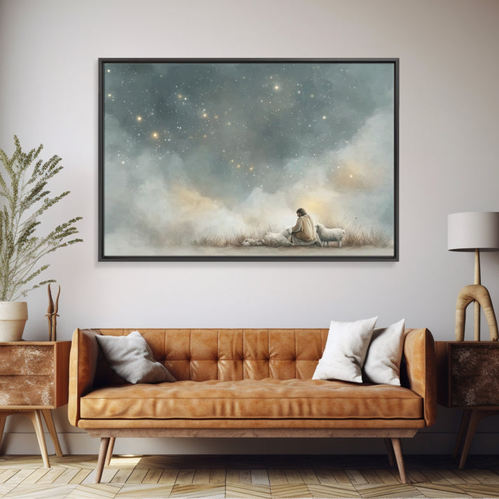 Starry Devotion – Framed Canvas Print – Christian Art Canvas – Christian Wall Art – Christian Painting – Subtle Christian Art – Christian G