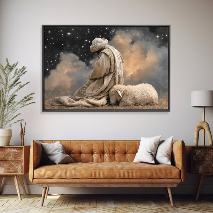 Desert Night Hope – Framed Canvas Print – Christian Wall Art – Christian Art Canvas – Christian Painting – Unique Christian Art – Christian