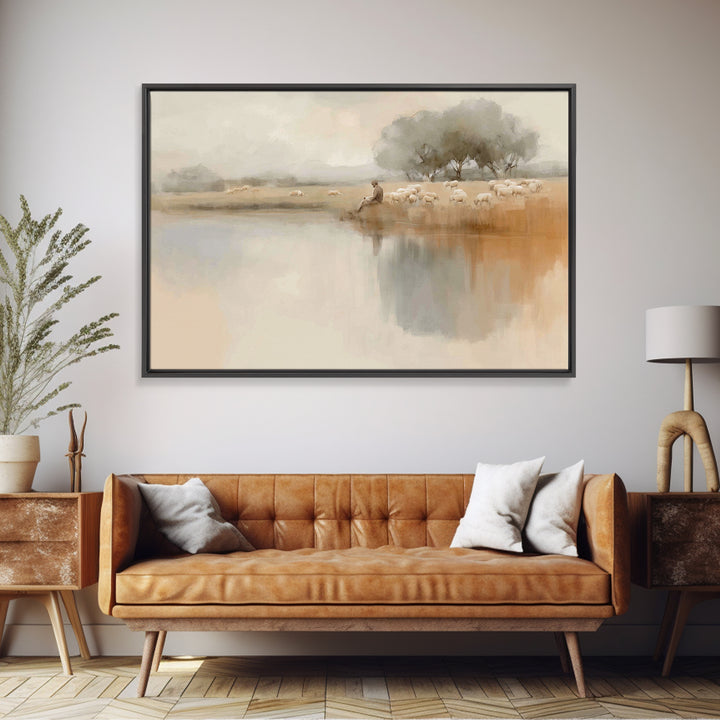 Still Waters Calling, Framed Canvas Print, Christian Wall Art, Christian Art Canvas, Christian Christmas Art, Modern Christian Art, Jesus P