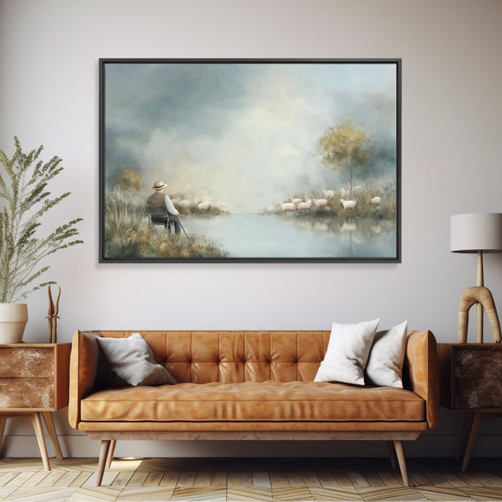 Quiet Meadow Watch – Framed Canvas Print – Christian Art Canvas – Christian Wall Art – Christian Gift Ideas – Christmas Art – Jesus Paintin