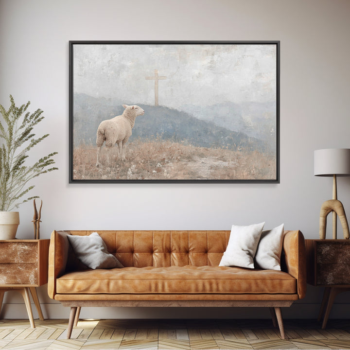 Sacred River Rest, Framed Canvas Print, Christian Art Canvas, Christian Wall Art, Christian Christmas Art, Unique Christian Art, Jesus Pain